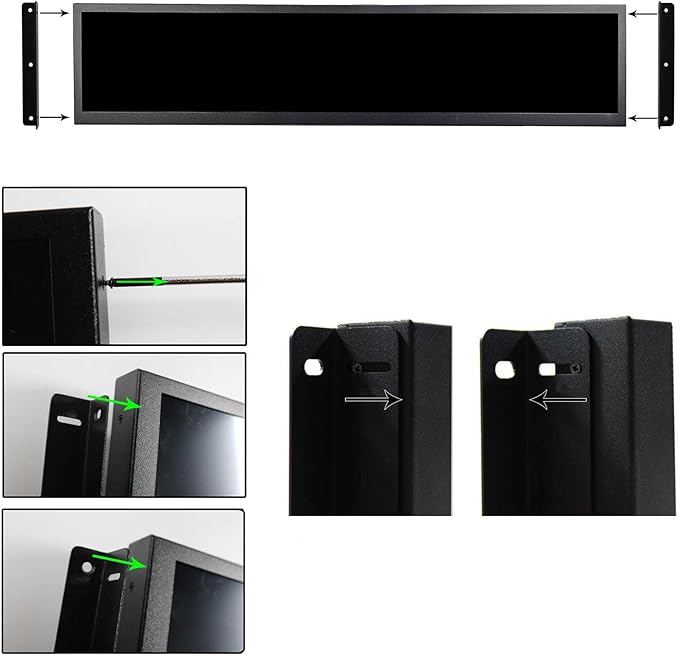 VSDISPLAY 19 Inch IPS Stretched Bar LCD Display 1920x360 Autoplay Monitor for Advertising Extra Display Gaming Cabinet Topper Monitor with USB Ports