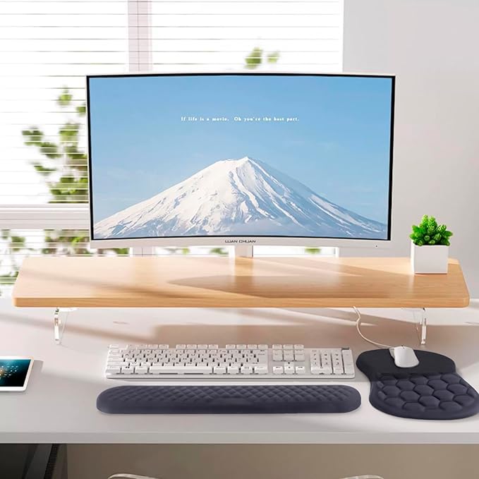 Mouse Pad Wrist Support Laokiiy 2 in1 Keyboard Wrist Rest+ Ergonomic Mouse Pad Non-Slip Wrist Rest for Computer Keyboard Made Easy Typing &amp Relieve Wrist Pain（Black