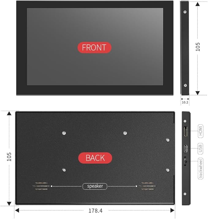 high Pixel USB-C 7inch HDMI Portable Display with Touch Screen for Raspberry pi 3/3B/3B+/4/4B Orange pi Banana pi MINI PC IPS Module