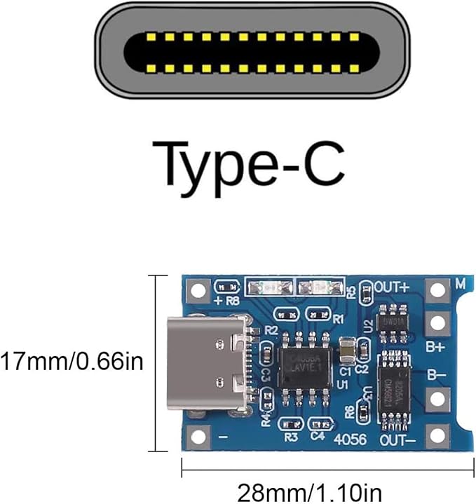 4-Pack OV7670 VGA CMOS Camera Modules (I2C 640x480) for Arduino/ARM/FPGA + 10 TP4056 Type-C 1A 18650 Lithium Battery Charger Modules with Dual Protection
