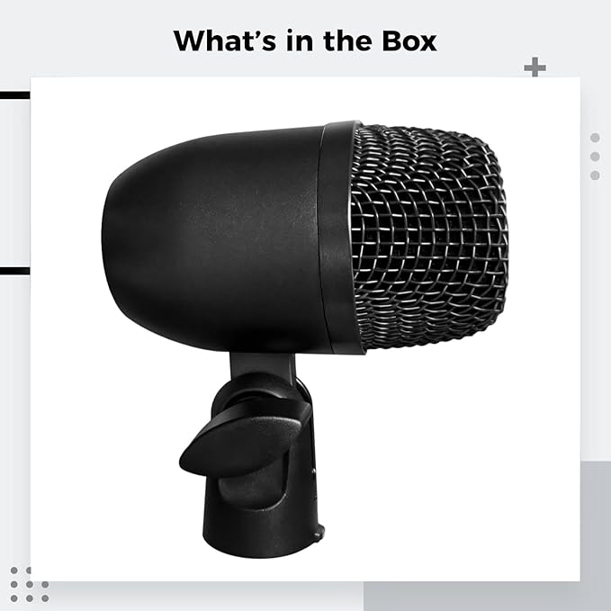 Cardioid Dynamic Microphone For Bass Drum Kick Drum Mic With Mounting Base For Recording And Performance