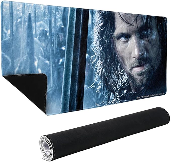 The Lord of The Rings Aragorn Character Large Gaming Mouse Pad Desk Mat with Stitched Edges Non-Slip Base for Gamer Home and Office 31.5 x 15.7