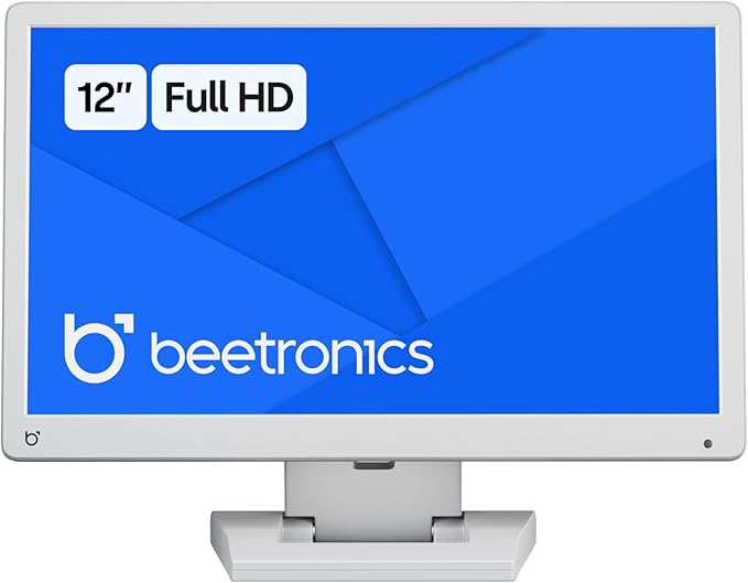 Beetronics 12 Inch Professional Monitor – Full HD 1080p IPS Display | High-Performance Durable Plastic Housing | HDMI VGA BNC RCA Inputs | Matte Screen 24/7 Operation Wide Viewing Angles 12HD5W