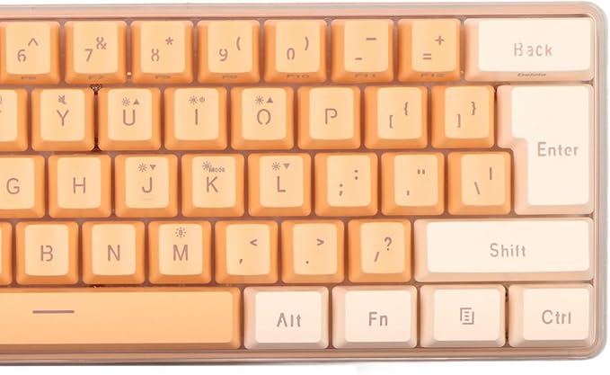 ZJchao Mini Keyboard Gaming Keyboard 60 Percent 61 Keys Keyboard Wired Gaming Keyboard RGB Imitated Mechanical Compact for Typist (Yellow Orange)