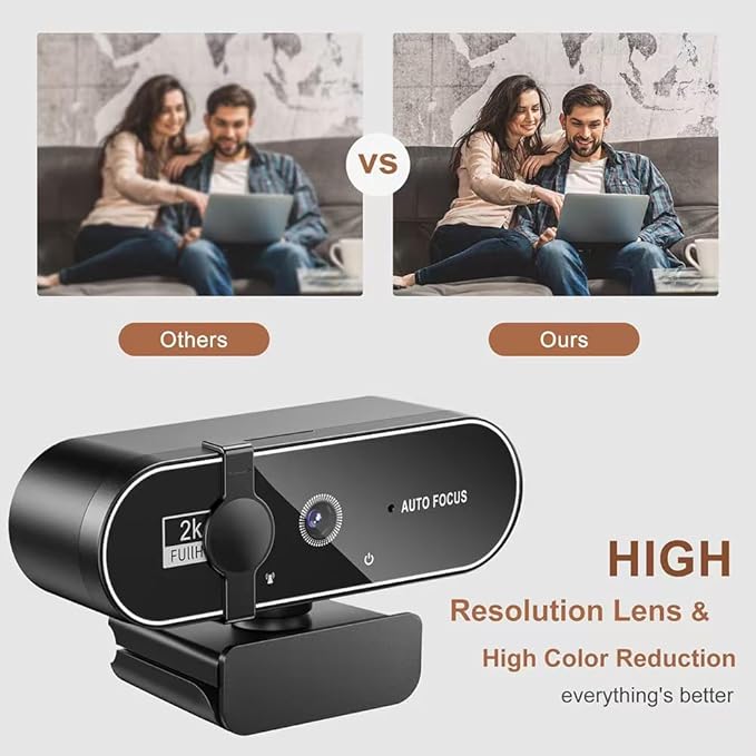 High-Definition Network Camera 1080P/2K/4K - Plug-and-Play USB Webcam for Online Teaching Live Streaming Remote Meetings &amp Video Calls