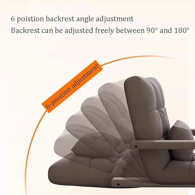 ELEFOCUS Adjustable with Cushion 6-Position Folding Floor Gaming Chair for Adults Folding Sofa Seat Lounge Couch with Armrests(Pink)