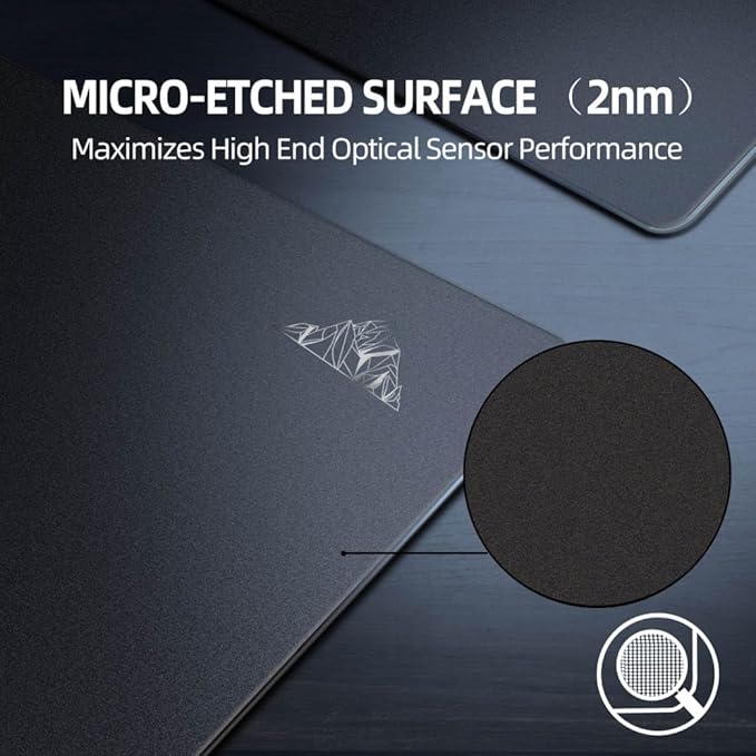 Lovicool Glass Gaming Mouse PadUltra-Smooth Surface Noise-Reducing DesignImpact &amp Scratch Resistant9H Tempered Glass Gaming Mouse Mat15.7 x 17.7 inches-Black