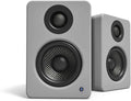 Kanto YU2MG PC Gaming Desktop Speakers | 3 Composite Drivers | 3/4 Silk Dome Tweeter | Class D Amplifier | 100 Watts | Built-in USB DAC | Subwoofer Output | Pair | Matte Grey