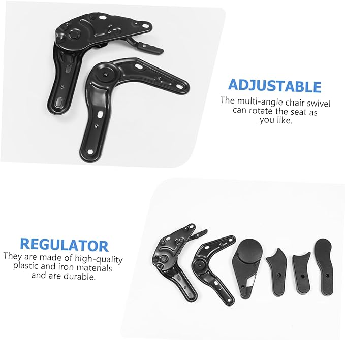6 Pcs Black Game Chair Adjusters Professional Multi Angle Regulators Plastic Parts for Gaming and Office Chairs
