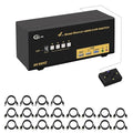CKLau 4x4 Quad Monitor KVM Switch 4 Monitors 4 Computers with Cables Audio Microphone USB 3.0 Hub Supports 8K@60Hz 4K@144Hz Emulation EDID Hotkey Switching HDMI 2.1