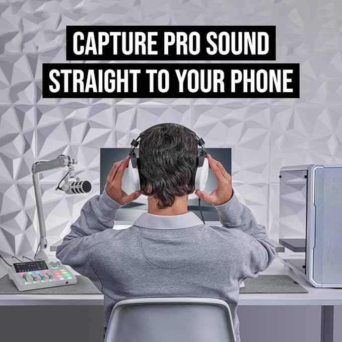 RØDE PodMic USB Dynamic Broadcast Microphone with XLR and USB Connectivity for Podcasting Streaming and Content Creation (White)