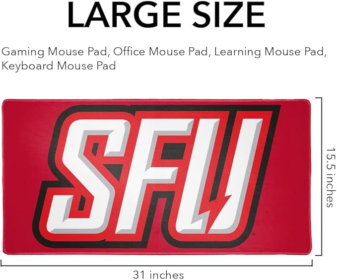 Saint Francis University Primary Logo Large Gaming Mouse Pad Desk Mat with Stitched Edges Non-Slip Base for Gamer Home and Office 31.5 x 15.7