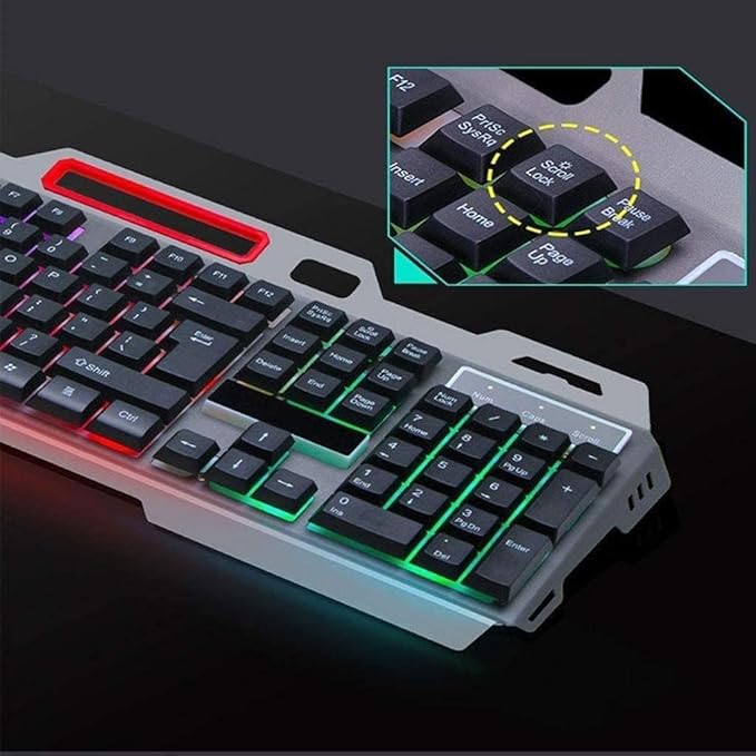 Mechanical Gaming Keyboard RGB Backlit Keys Computer Keyboard 104 Keys Wired Gaming Keyboards USB Keyboard for PC Gamer Laptop (Black)