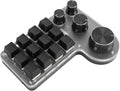 Zopsc USB Macro Mechanical Gaming Keyboard 12 Keys 4 Knobs BT Wired USB Dual Mode Connection Custom Macro Programming Keyboard Hot Swappable Red Switch