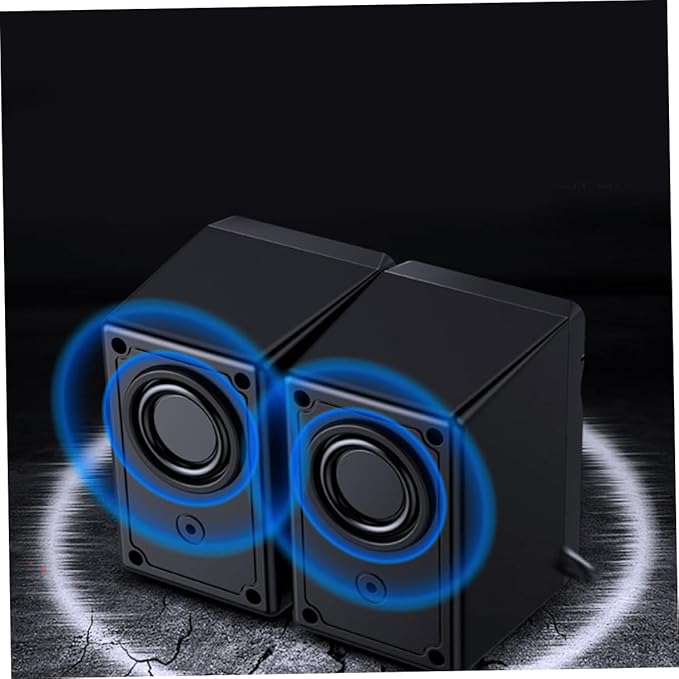 2pcs USB Powered Wired Desktop Computer Speakers with Deep Bass and Non-Slip Pads Compact Loudspeaker Box for Laptop Phone Gaming and Office Use