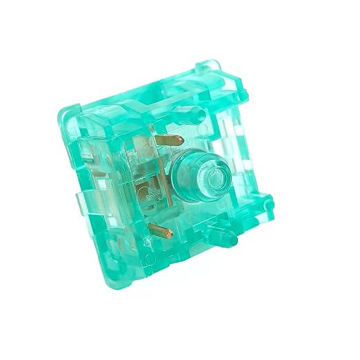 Tecsee Ice Mint Switches for Mechanical Gaming Keyboards PC UPE Linear stem | Standard 68g Gold Spring | Plate Mounted | SMD 5 Pin RGB Switches for Backlit Keyboard (Linear/35PCS)