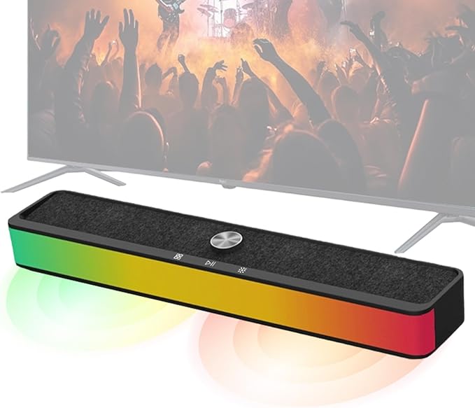 Wireless Speakers for TV | Portable RGB Subwoofer - Wireless PC Game Portable TV Speakerfor Shower Party Christmas Room Patio Car Phone Music Theater Studio