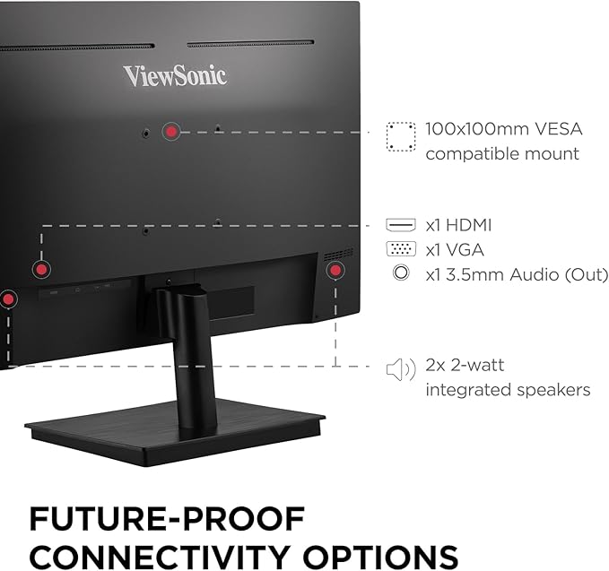 ViewSonic VA2709M 27 Inch IPS Full HD 1080p Monitor with 100Hz Thin Bezels Eye Care HDMI VGA Inputs for Home and Office