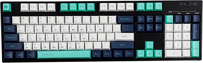 144 Sound Wave Keycaps Dye-Sub Thick PBT Cherry Profile Key caps for TKL 61 64 68 75 87 96 104 108 GMMK MX Mechanical Keyboard