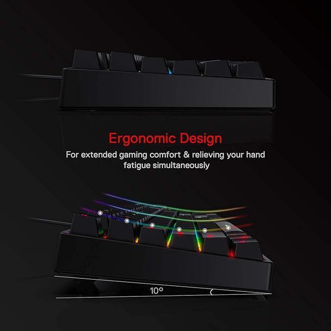 Redragon K582 RGB Mechanical Gaming Keyboard 100% 104 Keys Standard Layout Gaming Keyboard with Double-Shot ABS Keycaps Dynamic 16.8M RGB Backlit &amp Linear Red Switch Redefine Software Supported