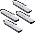 【USB C Hub】【4-Pack】 Gigastone Multiport Adapter 7-in-1 USB C Docking Station with 4K HDMI 100W Power Delivery USB-C&amp 2 USB 3.0 SD&ampMicroSD Reader for MacBook Air/Pro Chromebook Zenbook S