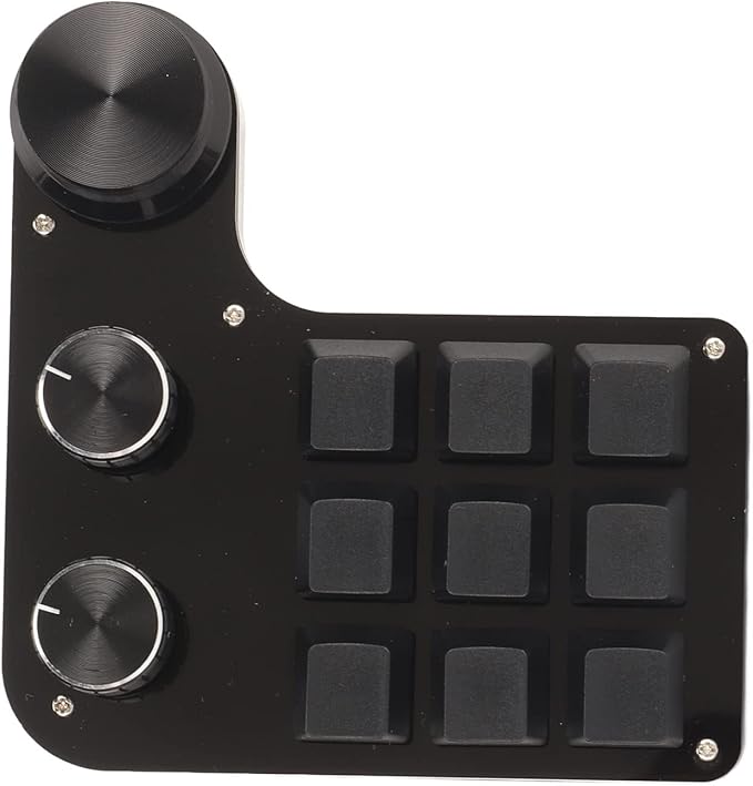 Mini Gaming Keyboard Mechanical Macro MechanicalGaming Keyboard Mini 9 Keys 3 Knobs Handed USB PC Keypad Full RGB Keyboard Gaming Programmable Shortcut Custom Function