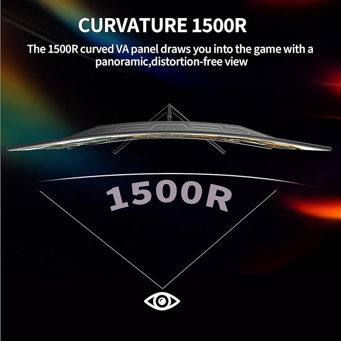 ZZA 32 Inch Curved Gaming MonitorUHD 3840 * 2160 60Hz 4K PC Monitor Curved 1500R4000:1 Contrast1Ms MPRTHDRFreeSyncVAHDMI DP1.4