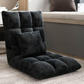 GIZNXBA Floor Chair with 6 Adjustable Positions Foldable Floor Lazy Sofa Folding Floor Gaming Chair with Pillow Meditating Floor Chair for Living Room Bedroom Office(/Black A)