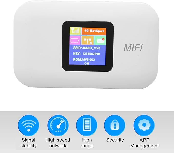 Mobile WiFi Router - 4G LTE Mobile WiFi Hotspot with SIM Card Slot - 150Mbps Support - 10 Users - Portable Travel Hotspot