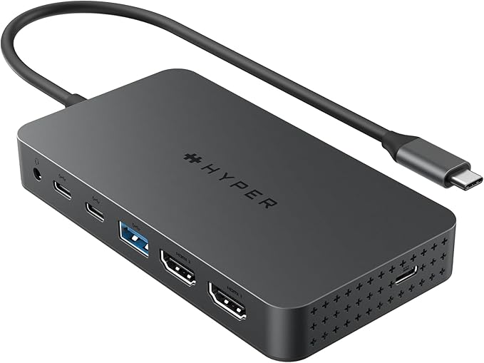 HyperDrive Next Dual 4K HDMI 7 Port USB C Docking Station for M Series MacBook PC Chromebook 2x File Transfers w/ 10Gbps USB Ports Dual 4K Docking Station Charges w/ 100W PD Power Passthrough Port