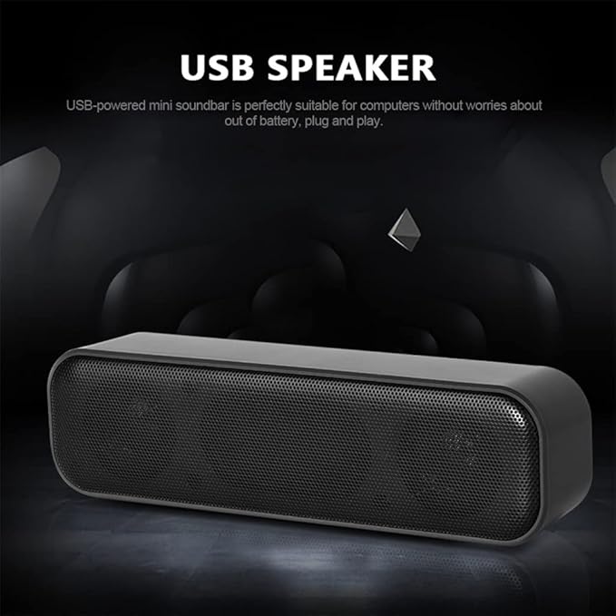USB Computer Speakers 3Wx2 Subwoofers Soundbar Desktop Speaker USB Powered Mini Wired Soundbar for TV Desktop Computer