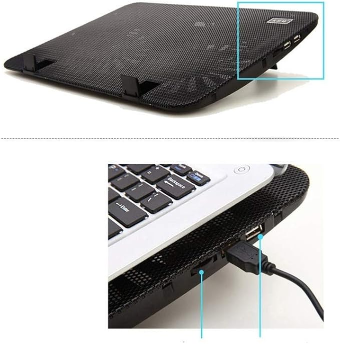 Computer Radiator 15.6-17 Inch Laptop Cooler Cooling Pad - Slim Portable USB Powered (2Fans)