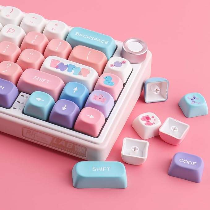 PBT Keycaps 126 Keys MOA Profile Keycaps Dye-Sublimation Balloon Cute Keycap Custom Keycap Set for Cherry Gateron MX Swithes Mechanical Keyboards