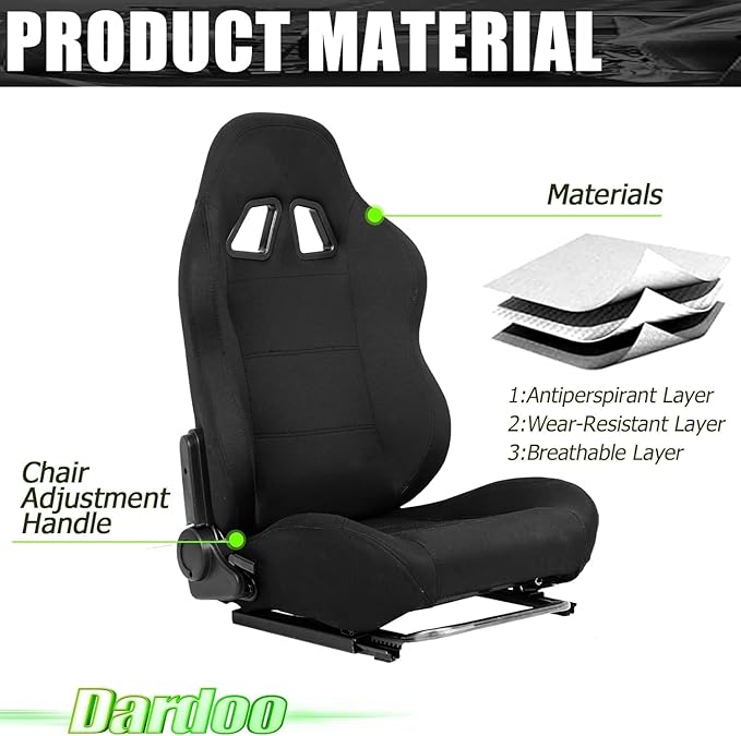 Dardoo Racing Gaming Simulator Cockpit Frame Seat Fit for Logitech/Thrustmaster G27 G29 G920 TX PXN with Adjustable Double SlideAdapt Racing Wheel Stand ChairVideo Game Seats
