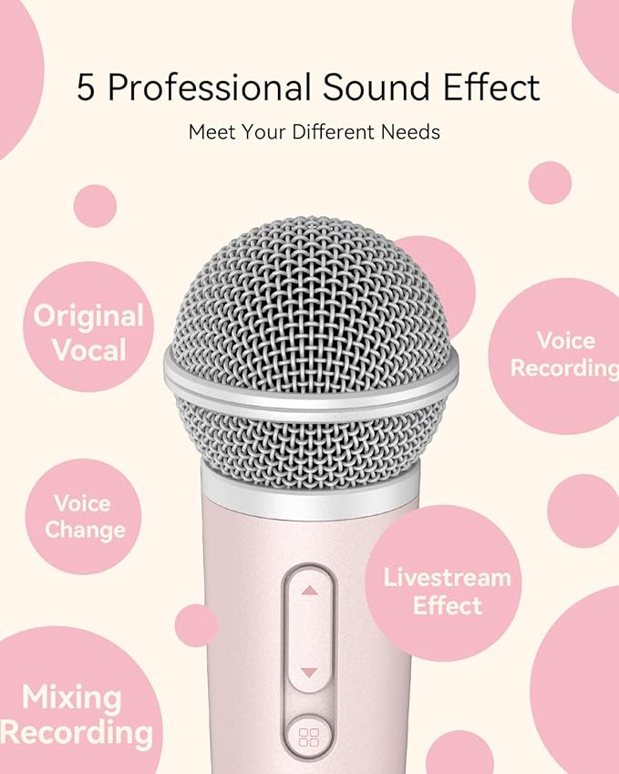 Singing Microphone with Earphone &amp Stand Ideal for Vocal Recording Podcasting Live Streaming Gaming Compatible with Smule &amp Starmaker &amp Stingray USB-C Dongle &amp Lightning Adapter