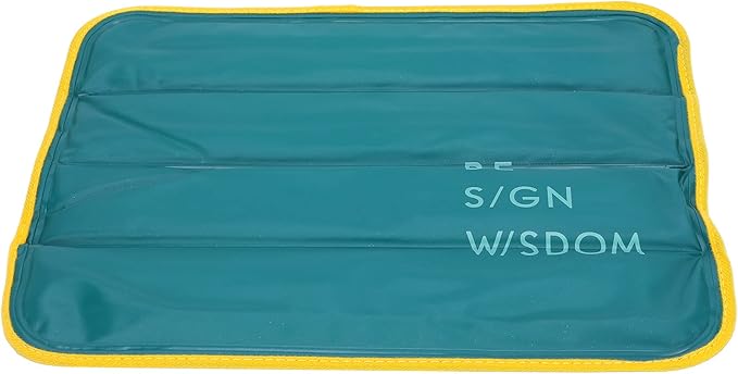 15.3 * 13in Ice Pad PVC Cool Car Liquid Cooling Pillow Ice Pillow Block Ice Pad for People in Hot Summer (7880 Dark Green Bottom)