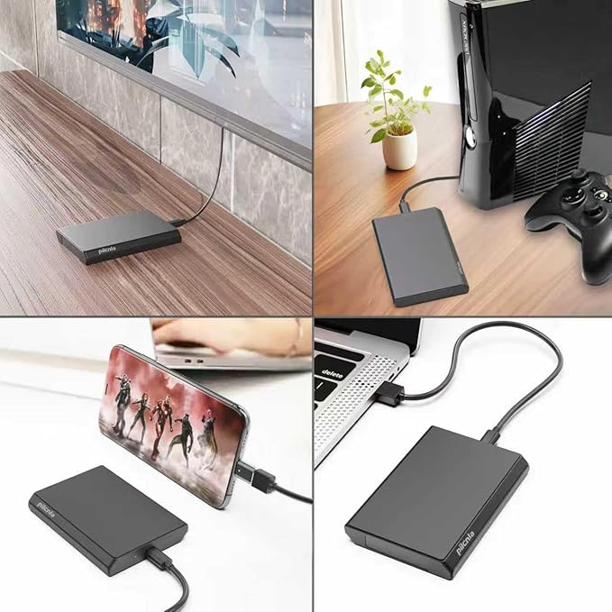 Portable External Hard DriveUSB-CHDD USB 3.0for Windows MacAndroidTVPhoneLaptopDesktopPS4/5Xbox One X/S Xbox 360 Xbox Series X/S (HDD2-250G)