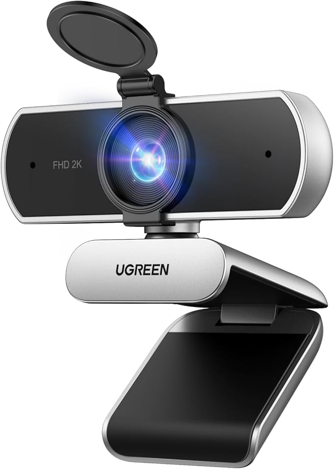 UGREEN 2K Webcam for PC Ultra HD 1080P Computer Webcam with Microphone PC Camera with Privacy Cover USB Web Camera for Streaming Conference Video Calling Zoom Skype Teams FaceTime Space Grey