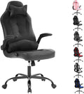 Gaming Chair Racing Chair with Lumbar Support - High Comfort PU Leather Ergonomic Office Desk &amp PC Gaming Chair for Adults Men Women - Flip-Up Arms &amp Headrest Black