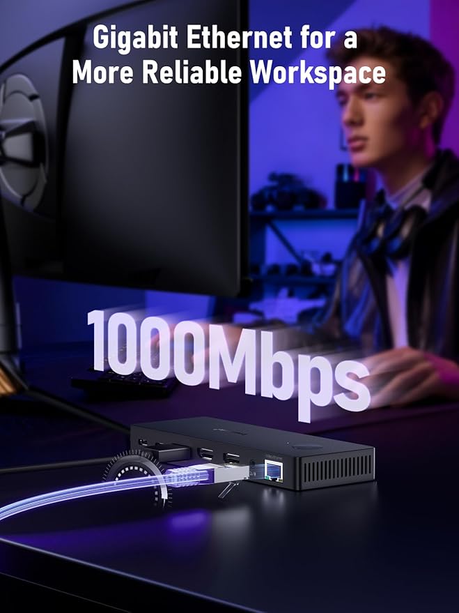 Lemorele 13-in-1 USB-C Docking Station Triple Monitor Dock DP 1.2 4K@60Hz 2X HDMI 2.0 4K@60Hz DP Needs DSC for 4K@30 Triple Mode 100W PD Gigabit Ethernet USB 3.0/2.0 SD/TF Audio Windows/Mac