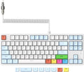 MAGIC-REFINER AK873 75% Wired Mechanical Gaming Keyboard Anti-ghosting Blue Switch8Pcs DIY Sublimation Color keycapsRainbow LED Backlist for PC Xbox PS4Mac Users(Blue White)