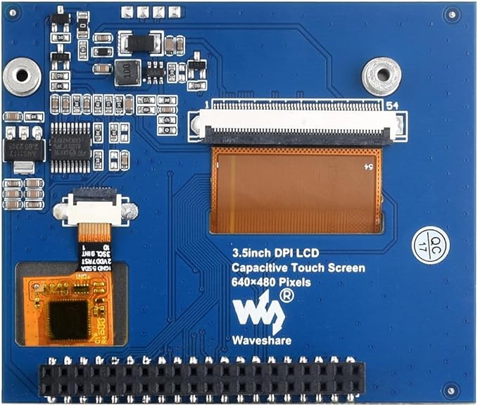 3.5inch DPI LCD Compatible with Raspberry Pi 5/4B/3B+/3B/2B/Zero/Zero W/WH/Zero 2W Capacitive Touch Screen 640x480 Resolution IPS LCDToughened Glass Cover Low Power