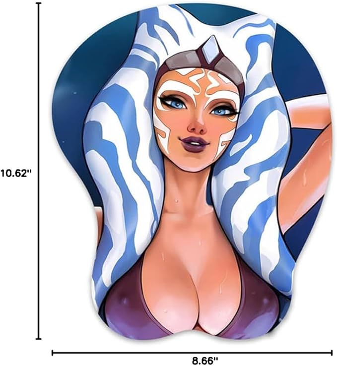 Oppai Mouse Pad 3D Mousepad Anime Manga Breast Gaming Wrist Rest Boob pad Anti-Slip Mouse Mat (tanoo)