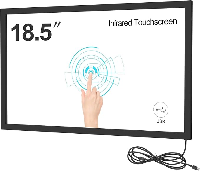 Bewinner Infrared Touch Frame Interactive IR Touch Overlay Panel for Education Digital Signage with USB InterfaceAluminum Alloy Touch Screen Overlay (18.5 inch)