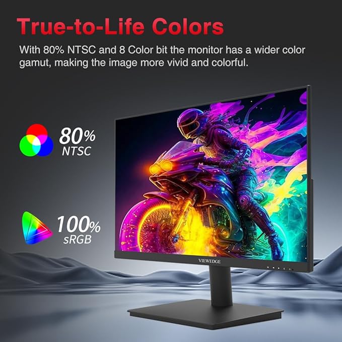 Viewedge Gaming Monitor 24 Inch 1080p 180Hz VA 1ms FHD PC Computer Monitor with 100% sRGB Bluelight Filter 2 HDMI &amp 1 DP Port Support Freesync and Wall Mounted