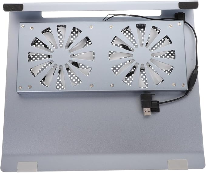 GALPADA Aluminum Alloy Laptop Cooling Pad with LED Fan Notebook Cooler Stand for Gaming and Office Use Gray USB Air Cooler Compatible with 15-17 Inch Laptops