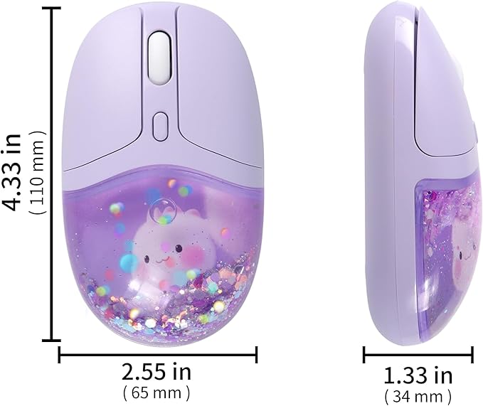 Bluetooth Wireless MouseCreative Floating Cartoon Rabbit Animal MiceRGB Backlit Rechargeable Triple Mode(Dual Bluetooth+USB) Computer Silent Mouse with USB Receiver for Laptop/MacBook/iPad/PC-Purple