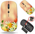 maizi Mouse Wireless for Mac Computer Personal Laptop Mice Wireless Image ID: 20017853 Floral Background Dai Portable 2.4G USB Receiver Printed in USA