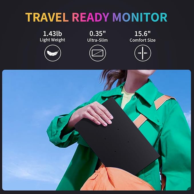 4K Portable Monitor 15.6 3840x2160 IPS Laptop Screen USB C HDMI Computer Gaming Display with Speakers &amp Smart Cover Travel Monitor for PC Phone PS5/4 Xbox Switch