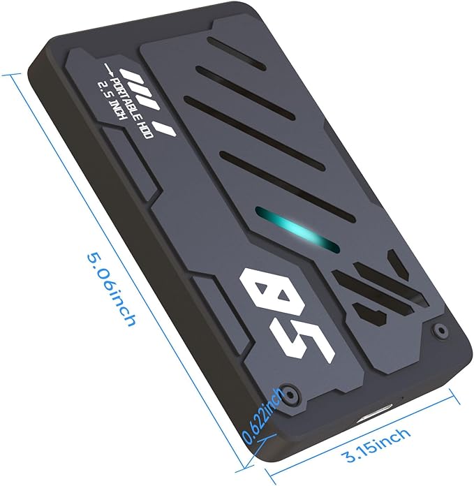 Pffiocix USB 3.0 Portable External Hard - 2.5 Aluminum Alloy Fast Data Transfer up 5Gbps Available 160GB 1TB(320GB)